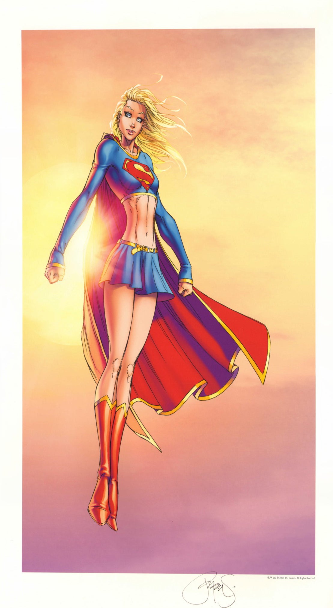 
                  
                    Michael Turner's Supergirl Art Print Signed by Comic Book Color Artist: Peter Steigerwald
                  
                