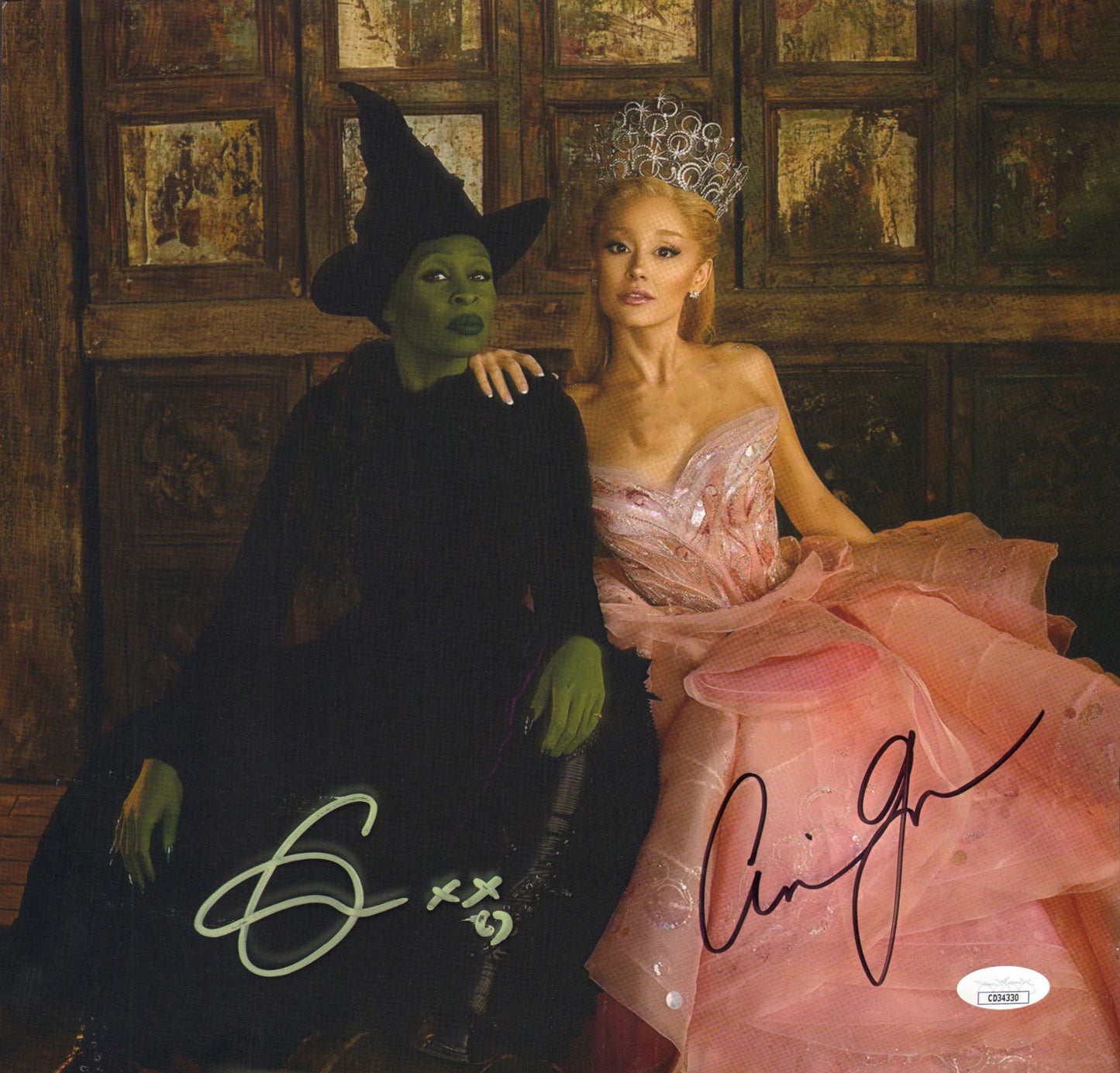 
                  
                    Cynthia Erivo as Elphaba Thropp & Ariana Grande as Glinda Upland in Wicked (JSA) Signed LP 12" Vinyl Record Insert
                  
                