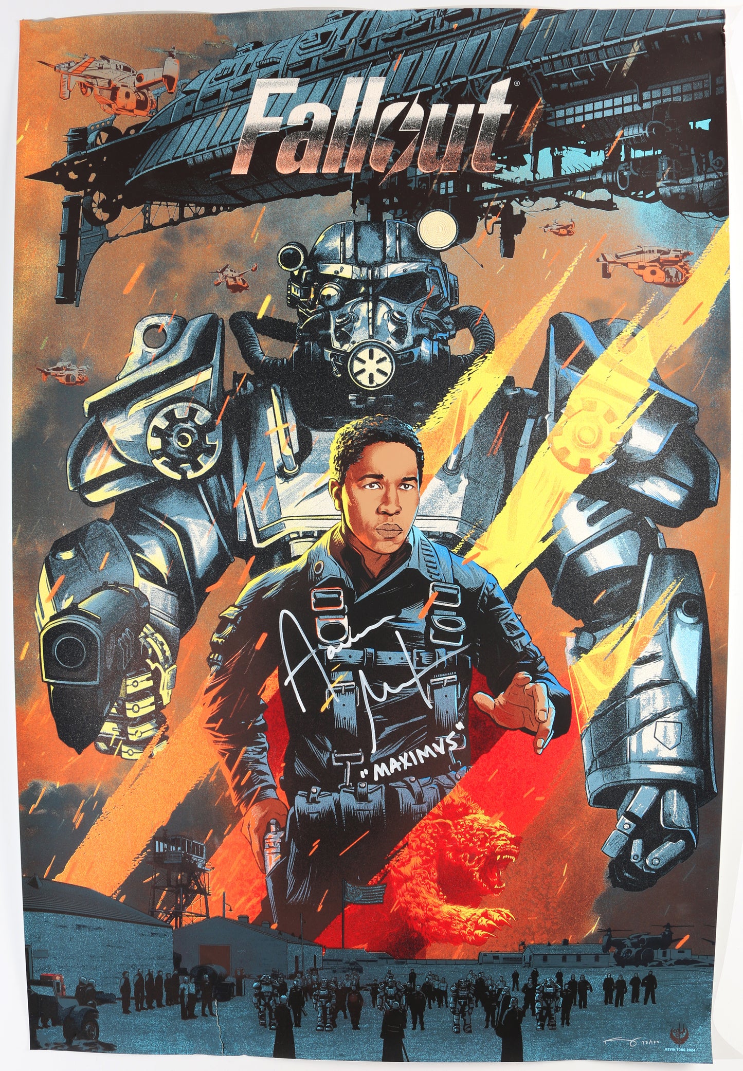 
                  
                    Aaron Moten as Maximus in Fallout Signed 24x36 Kevin Tong Art Print #78/100 with Character Name
                  
                